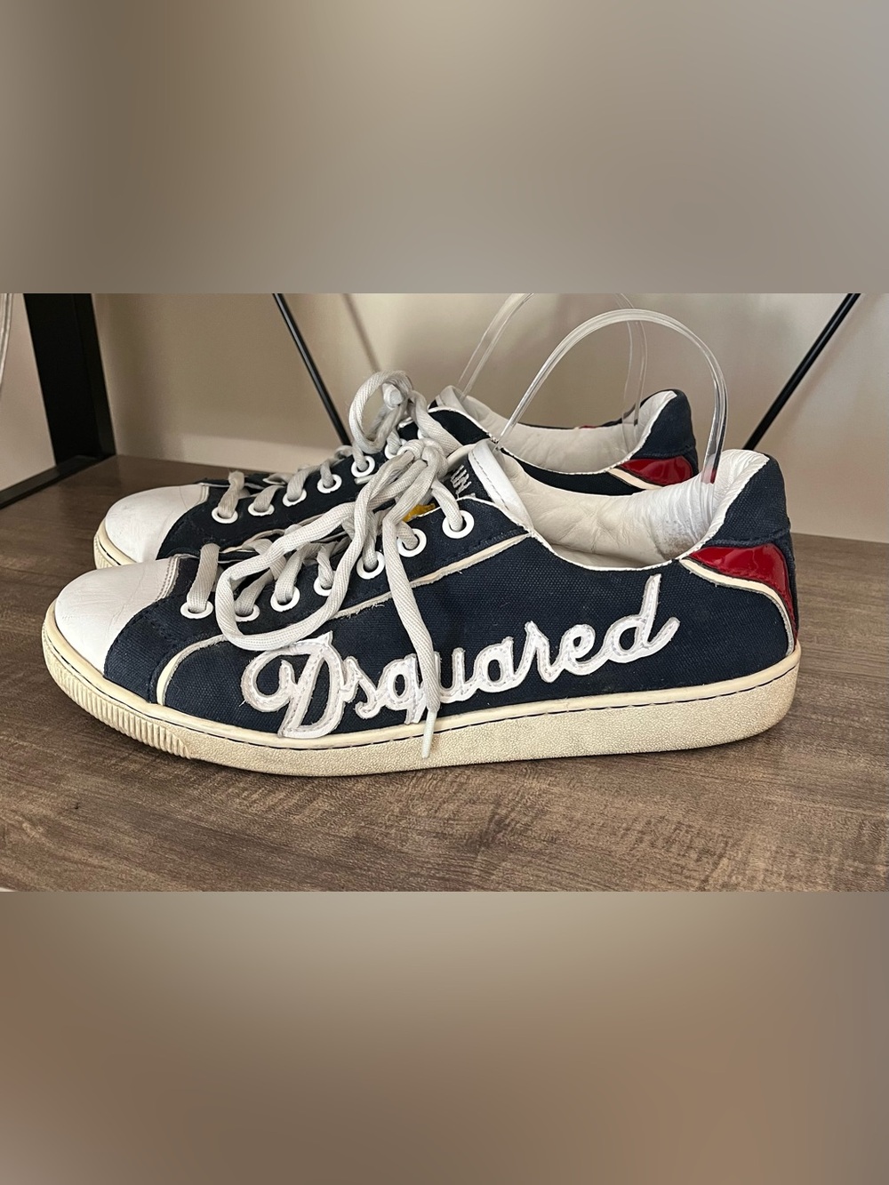 Dsquared Navy Blue Canvas Sneakers Size 42 / Men’s 10